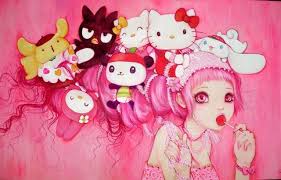 19 Awesome Pieces At The Hello Kitty Art Show Ark Kawaii Bakgrund Pinterest Camilla Sanrio And Hello Kitty