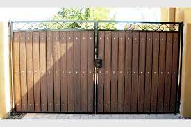Rv gate with man door. Iron Wood Gate Examples Sun King Fencing Gates