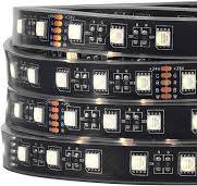 BTF-LIGHTING 5050 RGBW RGB+Cool White(6000K-7000K) 4 Colors in 1 LED Tape  Light DC24V 5m 16.4ft 60LED/m Multi-Colored IP67 Black 14mm PCB for Bedroom  ...