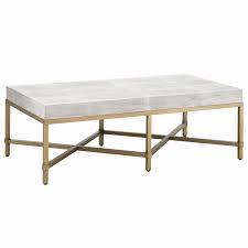 Browse furniture, lighting, bedding, rugs, drapery and décor. Strand Shagreen Coffee Table In White Shagreen And Brushed Gold 6117 Wht Shg Gld