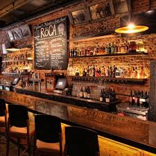 Reclaimed Brick Wall Back Bar Design Bar Design Restaurant Bar Counter Design