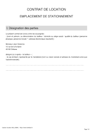 Ce contrat signé entre le. Modele De Contrat De Location Parking Garage Ou Box