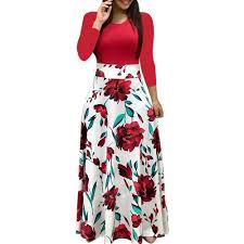 Ulanda Elegant Women S Maxi Dress Floral Printed Autumn Long Sleeves Casual Tunic Long Maxi Dres In 2020 Maxi Dress Party Maxi Dresses Casual Elegant Dresses For Women
