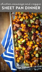 Healthy Chicken Sausage And Roasted Veggie Sheet Pan Dinner Recipe Sheet Pan Dinners Chicken Sausage Recipes Sheet Pan Recipes