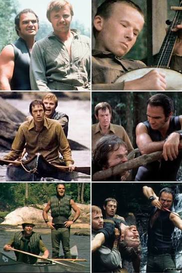 Jon Voight, Burt Reynolds, Ned Beatty, Ronny Cox, Bill McKinney & Billy  Redden, star in the superb (1972) film... "Deliverance" 😬