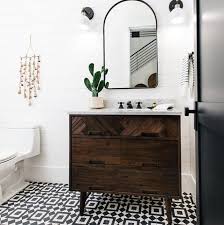 Desert Inspired Accents Combine With Striking Statement Tile To Create A Stunning Contempora Trendy Bathroom Tiles Minimalist Bathroom Bathroom Interior Design