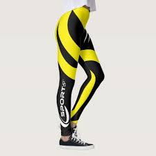 Black And Yellow Leggings Damonti Sport New Wave Black Yellow Green Leggings Zazzle Com In 2020 Green Leggings Yellow Leggings Athletic Outfits