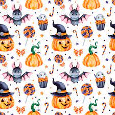 #halloween #halloween aesthetic #spooky #spooky aesthetic #spooky cute #ghosts #crystal ball #creepy cute #spooky cute #pastel goth #my art #oc #her name's géraldine #she's a vampire with. Cute Halloween Watercolor Seamless Pattern Background With Pumpkins Stock Photo Picture And Royalty Free Image Image 118653062