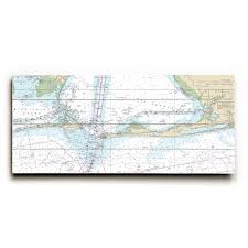 Al Dauphin Island Fort Morgan Pine Beach Gulf Shores Al Nautical Chart Sign Graphic Art Print On Wood