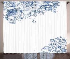 Maybe you would like to learn more about one of these? Vintage Blue Curtains 2 Panels Set Vintage Style Floral Design With Peony Blossoms Buds And Roses Window Drapes For Living Room Bedroom 108w X 108l Inches Cobalt Blue And White By Ambesonne