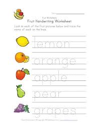 Fruit Writing Worksheet Writing Worksheets Handwriting Worksheets For Kindergarten Handwriting Worksheets