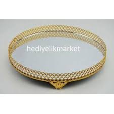 Aynali Tepsi Altin Rengi Kucuk Boy Ft85x3 Tepsi Urunler
