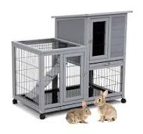 COZIWOW Wooden Rabbit Hutch Bunny Cage Small Animal House ...