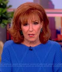 WornOnTV: Joy's blue ribbed sweater