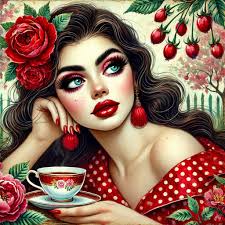 Portrait of Lady Elizabeth*** ***Bing Prompt:*** *Watercolor painting:  Create a captivating portrait of a glamorous woman with long black hair in  an opulent setting. She wears a stunning white dress with