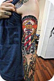 Maybe you would like to learn more about one of these? 40 Traditional Lighthouse Tattoo Designs For Men Old School Lighthouse Tattoo Traditional Lighthouse Tattoo Traditional Tattoo Man