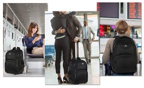 Visit & look for more results! Amazon Com Rolling Backpack Matein Waterproof College Wheeled Laptop Backpack For Travel Carryon Trolley Luggage Suitcase Compact Business Bag Student Computer Bag For Men Women Fit 15 6 Inch Notebook Black Electronics