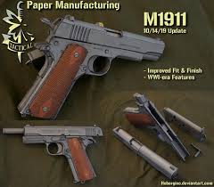 The colt m1911 competes with the browning hp as one of the most successful pistols designs ever produced, for it has been manufactured in millions and is in. Colt M1911 Pistol Paper Model Paperized Crafts