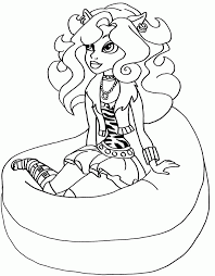 Free printable monster high coloring pages for kids. Monster High Coloring Pages Clawdeen Wolf Coloring Home