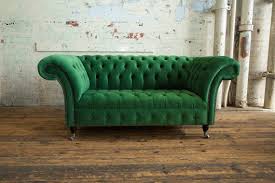 British Handmade Forest Green Velvet 2 Seater Chesterfield Sofa Chesterfield Sofa Design Chesterfield Sofa Classic Chesterfield Sofa