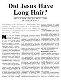 Did Jesus Have Long Hair Proper Hair Lengths And Styles In Gods Church