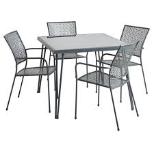 Discover the season's newest designs and inspirations. Wilko Garden Metal Grey Dining Set 4 Seater Wilko
