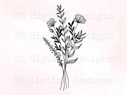 Download Bouquet Svg Bundle Flowers Svg Png Hand Drawn Floral Svg Etsy Floral Svg Botanical Svg Flowers Svg