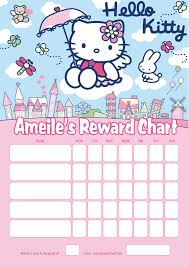 Personalised Hello Kitty Reward Chart Adding Photo Option Available