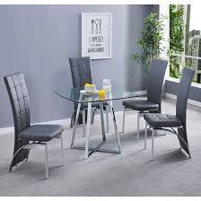 Melito Square Glass Dining Table With 4