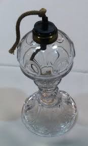 Vintage porcelain miniature floral pattern oil lamp with finger handle. Oil Lamps Dr Lori Ph D Antiques Appraiser