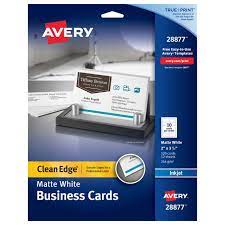 Avery business card tall 8372 template design and print your own professional business cards in minutes with this free business card for avery 8372 business cards. Avery Clean Edge Printable Business Cards Matte 120 Cards 28877 Avery Com