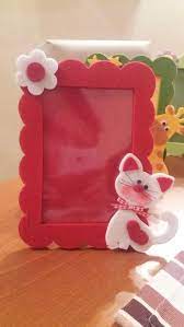 Portafoto Feltro Gattino Craft Bricolage Papier Artisanat En Feutre
