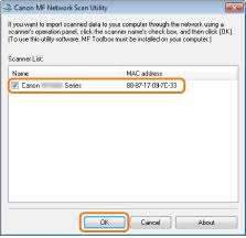 Canon ij scan utility is a free photography program that enables you to quickly scan photos and documents.developed by canon inc., this multimedia tool is a scanner software designed to work with canon printers and scanners. Registering The Scanner In Mf Network Scan Utility Canon I Sensys Mf6180dw Mf6140dn User S Guide