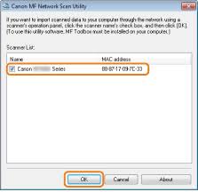 To use this software, the ica scanner driver also needs to be installed. Registering The Scanner In Mf Network Scan Utility Canon I Sensys Mf6180dw Mf6140dn User S Guide