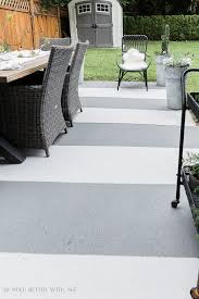 I covered my concrete patio slab with concrete pavers. Painted Concrete Slab And Brick Pavers One Year Later So Much Better With Age