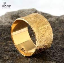 Large Gold Ring Handmade Rustic Men Ring 14k Yellow Gold Etsy Rings For Men Gold Rings Large Gold Ring