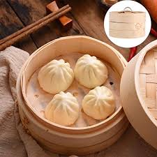 This dim sum recipe it's delicious have a unique filling, ground veal, shiitake mushrooms, spices and are steamed, but could also be fried or cooked in a broth. Yarnow 1 Set Bamboo Steamer Basket Chinese Steamer Basket Natural Handmade 2 Tier Steamer Basket For Steaming Dim Sum Vegetable Dumplings Bun Buns Bamboo