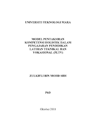 Maybe you would like to learn more about one of these? Pdf Model Pentaksiran Kompetensi Holistik Dalam Pengajaran Pendidikan Latihan Teknikal Dan Vokasional Pltv Zulkifli Bin Mohd Sidi Phd Zulkifli Mohd Sidi Academia Edu
