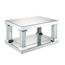 Acme Furniture Nysa Mirrored Top Mirror Coffee Table Lowes Com In 2020 Mirrored Coffee Tables Coffee Table Square Coffee Table