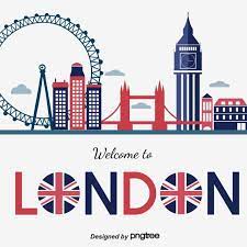 Characteristic Element Design Of Red Blue London Horizon Scenic Spot London London Bus Silhouette Png And Vector With Transparent Background For Free Downloa London Illustration Uk Flag City Vector