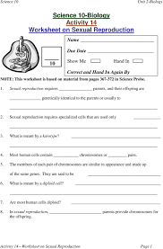 Getting the books chapter 10 sexual reproduction genetics answers now is not type of inspiring means. Science 10 Biology Activity 14 Worksheet On Sexual Reproduction Pdf Free Download