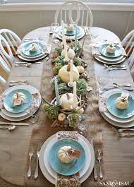 The further north you go, the easier it is to incorporate shades of gray. 27 Inspiring Coastal Thanksgiving Table Setting And Centerpiece Ideas