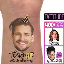 Custom Personalized Birthday Party Tattoos, Birthday Party Decorations,  Gifts for Him Her, 30th, 40th, 50th, 21st, 16th, 15th Tattoos