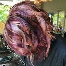 Image Result For Red Violet Hair Color With Blonde Highlights Bob Hair Color Lilac Hair Hair Styles