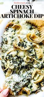 Cheesy Spinach Artichoke Dip Foodiecrush Com Cheesy Spinach Artichoke Dip Easy Meat Recipes Healthy Vegetable Recipes