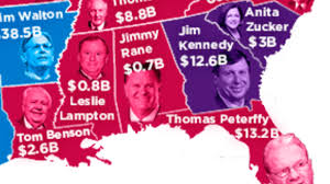 This map shows the richest person in every state