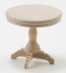 Find the perfect home furnishings at hayneedle, where you can buy online while you explore our room designs and curated looks for tips, ideas & inspiration to help you along the way. End Table Round Unfinished Cla08703 6 50 Miniature Designs Full Service Dollhouse Miniature Shop In Georgia
