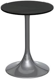 Swan Black Glass Top Round Side Table With Chrome Base Cfs Furniture Uk