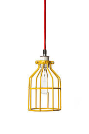Industrial Lighting Yellow Wire Cage Light Pendant Por Indlights Cage Light Cage Pendant Light Industrial Pendant
