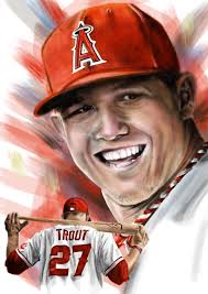Mike Trout Mike Trout Baseball Painting Angels Baseball